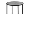 Daphnes Dinnette 18.25 x 18.25 x 24 in. Accent Table - Grey Stone-Look - Black Metal DA3598934